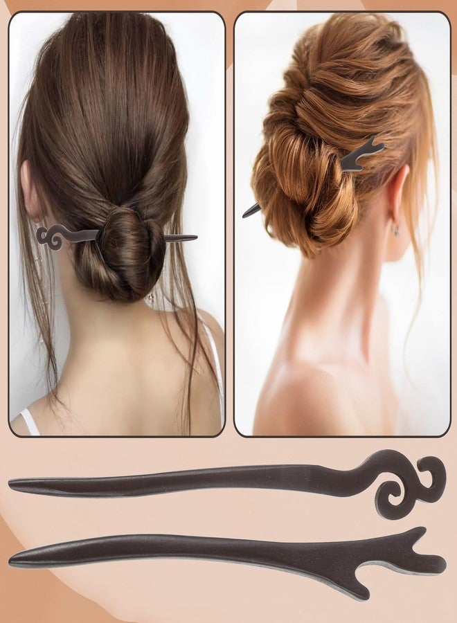 Tyqour 9PCS Wooden Hair Sticks for Women, Vintage Chinese Chopstick Japanese Hair Chopsticks for Bun Maker Hairpins for Long Hairs Sticks for Handmade Buns Hairs Forks Accessories Hanfu Pins for Girls - Image 5